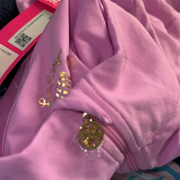 Lilly Pulitzer Justine half-zip UPF 50+ lavender cosmos size large NWT - Picture 4 of 9